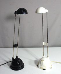 Vintage 1990s IKEA Espressivo Halogen Lamps  Black And White Pair