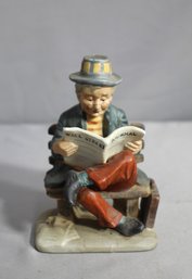 'Vintage 1970s Porcelain Figurine - Man Reading The Wall Street Journal'