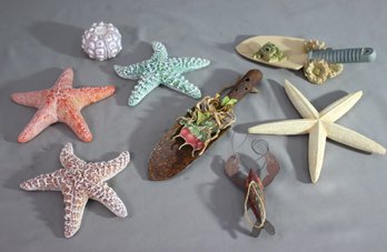 Group Lot Of Beach And Ocean Inspired Decorative Objects