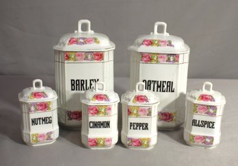 Antique MZ Altrohlau Czechoslovakia Porcelain Canister Set