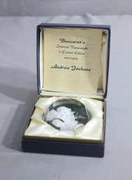 Baccarat's Sulphide Paperweight In Limited Edition Portraying Andrew Jackson With COA And Box