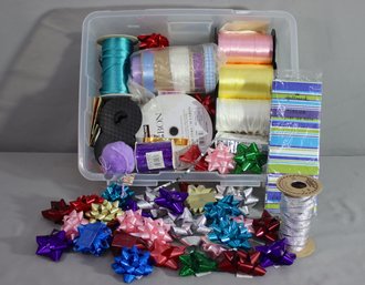 Group Lot Of Gift Wrapping Ribbons And Bows