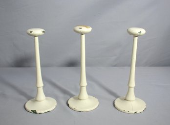 Three (3) Vintage Painted Hat Stands -10.5'Tall