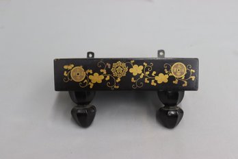 Chinoiserie Black And Gold Painted Small Shelf