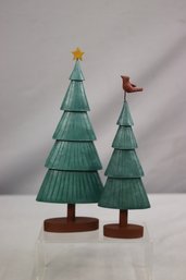 2 Green & Gold Americana Christmas By Kathy Killop Christmas Tree Figurines