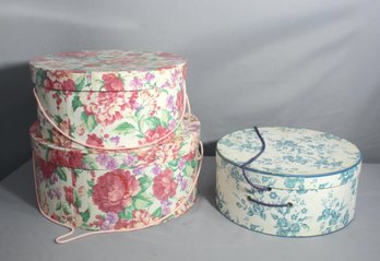 Three (3) Floral Round Boxes