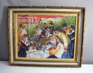 'After Renoir: Luncheon Of The Boating Party' - Interpretation By Aida Linn, Oil On Canvas