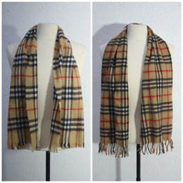 Two (2) Burberry Vintage Check Cashmere Scarfs