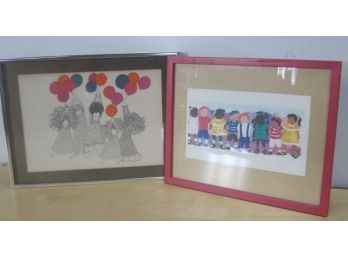 Two Prints Of Children's