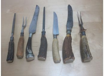 Assorted Lot Of Horn Handles Craving  Sets