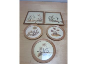 Wooden Framed Coasters With Dry Flowers