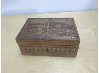 Small Craved Wooden Box