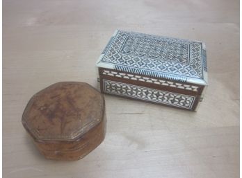 2 Small Wooden  Boxes
