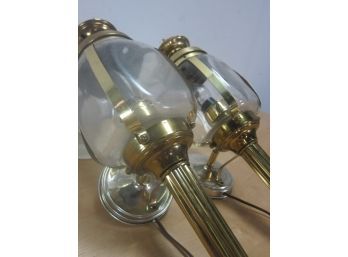 Pair Of Brass  Carriage Lamps