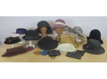 Assorted Lot Of Hats And Bags