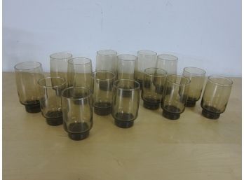 Set Of Modern Brown Glassware