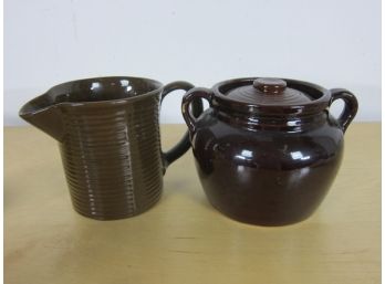USA Glazes Jar And A Vintage Stangl Pottery Pitcher