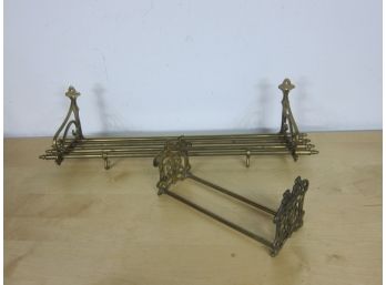 Brass Lot- Wall Hanging Rack And Book Holder
