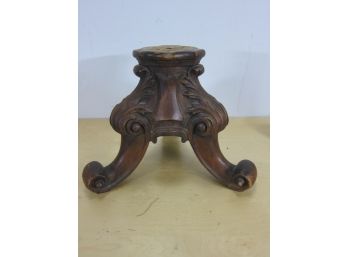 Carved From Solid Mahogany Stand  Base