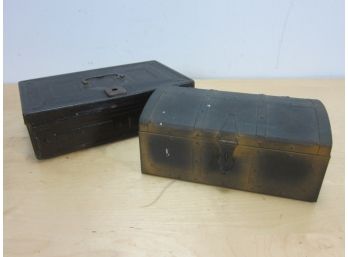 2 Tin Storage Boxes