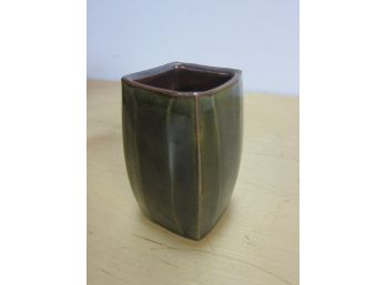 Small Green & Brown Glaze Vase
