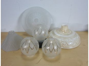Group Lot Of Vintage Lamp Shades.