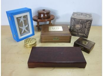ASSORTED LOT OF WOODEN BOXES