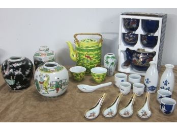 Assorted Lot Of Oriental Pot And Cups