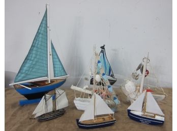 Group Lot Of Decorative Sail Boats