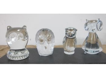 4 Glass Figurines