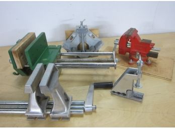 Group Lot Of  Cast Iron Engineers Vice (5)
