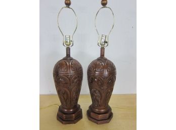 Pair Of Brown Lamps