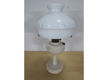 Aladdin Milk Glass Mantle Oil Lamp