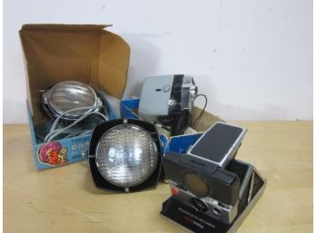 Group Lot Of Camera And Lights