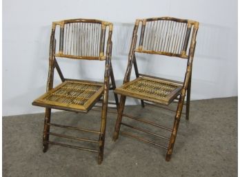 Pair Of  American Champion Bamboo Folding Chairs