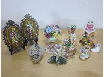 Assorted Lot Of Capodimonte &  Royal Doulton Flowers