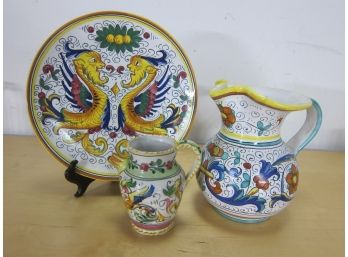 Three (3) Italian Pottery