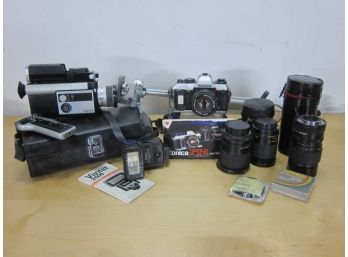 Assorted Lot Of Cameras And Lens