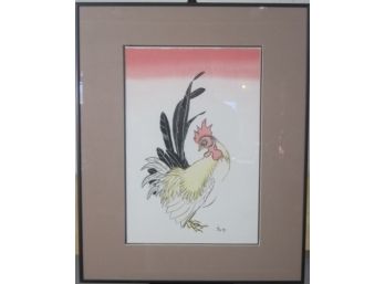 Signed Print Of A Rooster