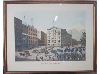 Decorative Print Of The Printing House Square ,New York 1864