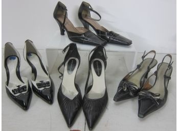 #2 Assorted Lot Of Black Ladies Shoes