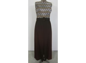 Vintage Brown Embroidered Dress