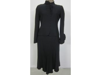 Vintage 1950s  Black Skirt And Jacket Set