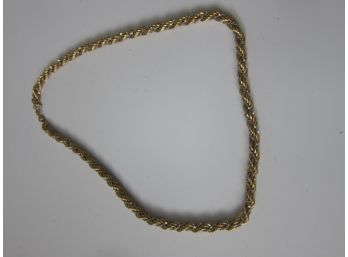 1960's Signed Monet Gold Plated Rope Necklace