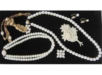Vintage Group Lot Of  White Beads