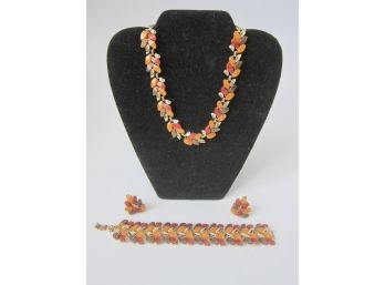 Vintage CLAUDETTE Demi Necklace Clip Earring Set