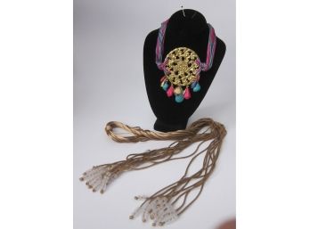 Rope Necklaces With Large Pendant And  Lariat Necklace