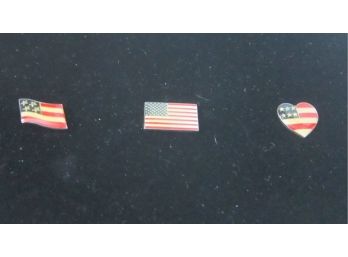 3 Vintage Patriotic Tac Pins