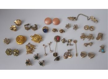 Assorted Lot Of Vintage Pins And Earring