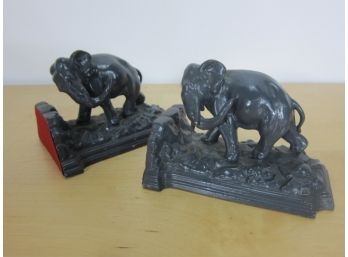 Pair Of Elephant Bookends